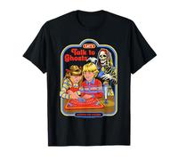 Let's Talk to Ghosts Demon Retro Vintage Funny Adult Humor Maglietta