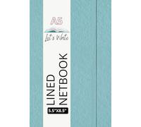 Let's Write Lined Notebook, 5.5"x8.5", 170 Lined Pages, Notebooks for Work, Medium A5, Notebook for Writing, Blu