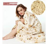 LetsFunny Burrito Tortilla, 2.0 Double Face Burritos Taco Tortilla Wrap Coperte per adulti e bambini, gigante, divertente e realistica, coperta rotonda in morbida flanella