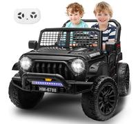 Letsgokid 2 posti auto per bambini, 24 V, con telecomando, motore da 200 W, luci LED, musica, 3 velocità, molla di sospensione a 4 ruote, avvio morbido, cintura di sicurezza