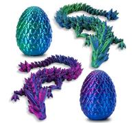 LETSHOLD 2 Pezzi Uovo di Drago Stampato in 3D, Realistico Drago Mobile Figure Sorpresa, Set di Uova Misterioso, Decorazioni Regalo per Pasqua, Natale, Compleanni (A)