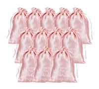 letsinstyle 12 Borsa per Addio al Nubilato in Raso da 5.1 x 7 Pollici, Borse per Kit di Recupero Ringraziamento con Coulisse, Forniture per Feste Rosa per Addio al Nubilato