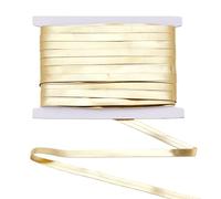 letsinstyle 25 Yards Nastro Sbieco Doppio Piegato Oro Metallizzato, Nastro in Pelle PU Piatto da 0.47 Pollice, Nastro Sbieco Prepiegato Lucido per Rilegare Decorazioni per La Casa