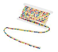 letsinstyle 5 Yards 0.47 Pollici Pom Poms Trims, Nastro con Frange e Nappe A Forma di Palla Color Arcobaleno, Cucire Frange in Tessuto