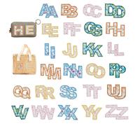 letsinstyle 52 pz Toppe Autoadesive in Tessuto Floreale con Lettere, Applique con Lettere Ricamate, Patch di Riparazione dalla A alla Z per Abbigliamento Fai da Te, Zaini e Cappelli da Camionista