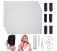 Letsinstyle Nero 15 pz Rete Elastica per Capelli, Maglia A Tripla Elica Deluxe Da 19.7 x 16.5 pollice, Accessori per Retine per Capelli Trattate per Feste In Maschera In Salone