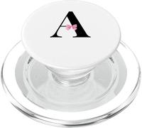 Letter A Coquette Monogram With Pink Bow Initial Name PopSockets PopGrip per MagSafe