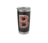 Letter B Candy Rainbow Sprinkles Monogram Style Bicchiere termico in acciaio inox doppia parete