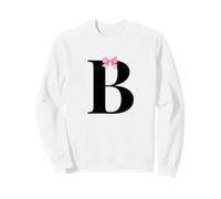 Letter B Coquette Monogram with Pink Bow Initial Name Felpa