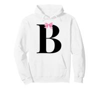Letter B Coquette Monogram with Pink Bow Initial Name Felpa con Cappuccio