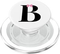 Letter B Coquette Monogram With Pink Bow Initial Name PopSockets PopGrip per MagSafe