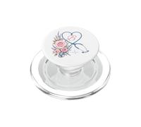 Letter B Initial Monogram Nurse Pink Roses Heart Stethoscope PopSockets PopGrip per MagSafe