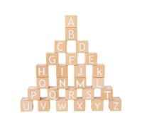 Letter Building Blocks, Six-Sided Wooden Alphabet Blocks for Kids, Stacking Educational Toy for Early Learning, Preschool Language Development and Hand-Eye Coordination Play Set 3x3cm