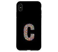 Letter C Candy Rainbow Sprinkles Monogram Style Custodia per iPhone XS Max