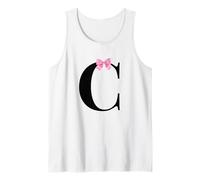 Letter C Coquette Monogram with Pink Bow Initial Name Canotta