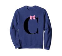 Letter C Coquette Monogram with Pink Bow Initial Name Felpa