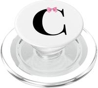 Letter C Coquette Monogram With Pink Bow Initial Name PopSockets PopGrip per MagSafe