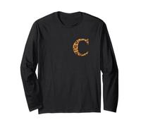 Letter C First Name Monogram Initial Leopard Print Maglia a Manica