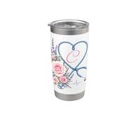 Letter C Initial Monogram Nurse Pink Roses Heart Stethoscope Bicchiere termico in acciaio inox doppia parete