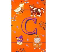 Letter C: Monogrammed Fun Halloween Notebook for Kids: 50 Blank Pages for Drawing, Doodling or Journaling