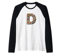 Letter D Candy Rainbow Sprinkles Monogram Men, Women, Kids Maglia con Maniche Raglan
