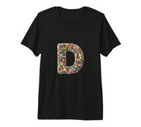 Letter D Candy Rainbow Sprinkles Monogram Men, Women, Kids Maglietta Premium