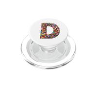 Letter D Candy Rainbow Sprinkles Monogram Style PopSockets PopGrip per MagSafe