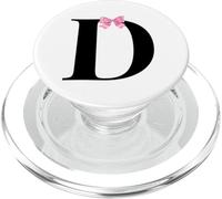 Letter D Coquette Monogram With Pink Bow Initial Name PopSockets PopGrip per MagSafe