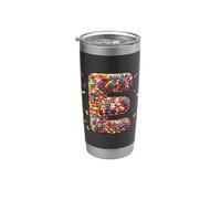Letter E Candy Rainbow Sprinkles Monogram Men, Women, Kids Bicchiere termico in acciaio inox doppia parete