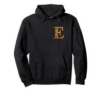 Letter E First Name Monogram Initial Leopard Print Felpa con Cappuccio