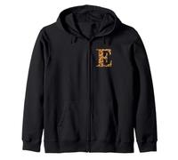 Letter E First Name Monogram Initial Leopard Print Felpa con Cappuccio