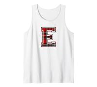 Letter E First Name Monogram Initial Tartan Print Canotta