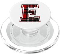 Letter E First Name Monogram Initial Tartan Print PopSockets PopGrip per MagSafe