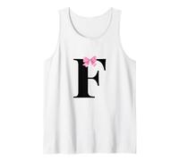 Letter F Coquette Monogram with Pink Bow Initial Name Canotta