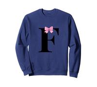 Letter F Coquette Monogram with Pink Bow Initial Name Felpa