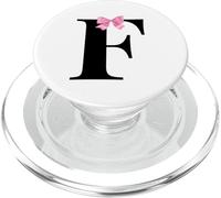 Letter F Coquette Monogram With Pink Bow Initial Name PopSockets PopGrip per MagSafe