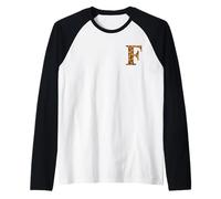 Letter F First Name Monogram Initial Leopard Print Maglia con Maniche Raglan