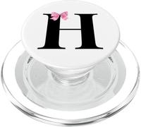 Letter H Coquette Monogram With Pink Bow Initial Name PopSockets PopGrip per MagSafe