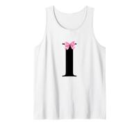 Letter I Coquette Monogram with Pink Bow Initial Name Canotta