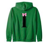 Letter I Coquette Monogram with Pink Bow Initial Name Felpa con Cappuccio