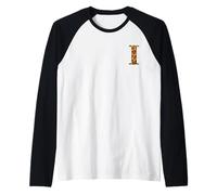Letter I First Name Monogram Initial Leopard Print Maglia con Maniche Raglan