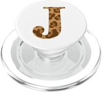 Letter J First Name Monogram Initial Leopard Print PopSockets PopGrip per MagSafe