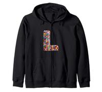 Letter L Candy Rainbow Sprinkles Monogram Men, Women, Kids Felpa con Cappuccio