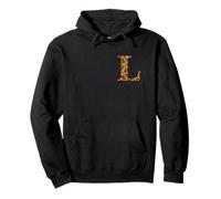 Letter L First Name Monogram Initial Leopard Print Felpa con Cappuccio