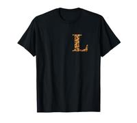 Letter L First Name Monogram Initial Leopard Print Maglietta