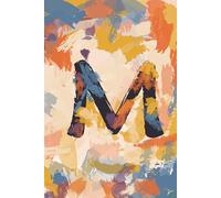 Letter M Artistic Design Style Hardcover Notebook with Subtle Dotted Grid: 100 Sheets 200 Pages Best for Gifts