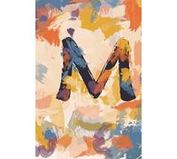 Letter M Artistic Design Style Paperback Notebook with Subtle Dotted Grid: 100 Sheets 200 Pages Best for Gifts