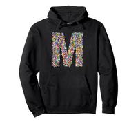 Letter M Candy Rainbow Sprinkles Monogram Style Felpa con Cappuccio