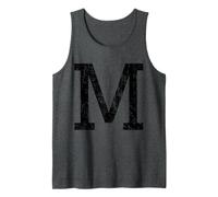 Letter M Capital Alphabet Initial School College Varsity Canotta