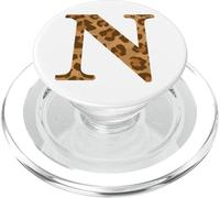 Letter N First Name Monogram Initial Leopard Print PopSockets PopGrip per MagSafe